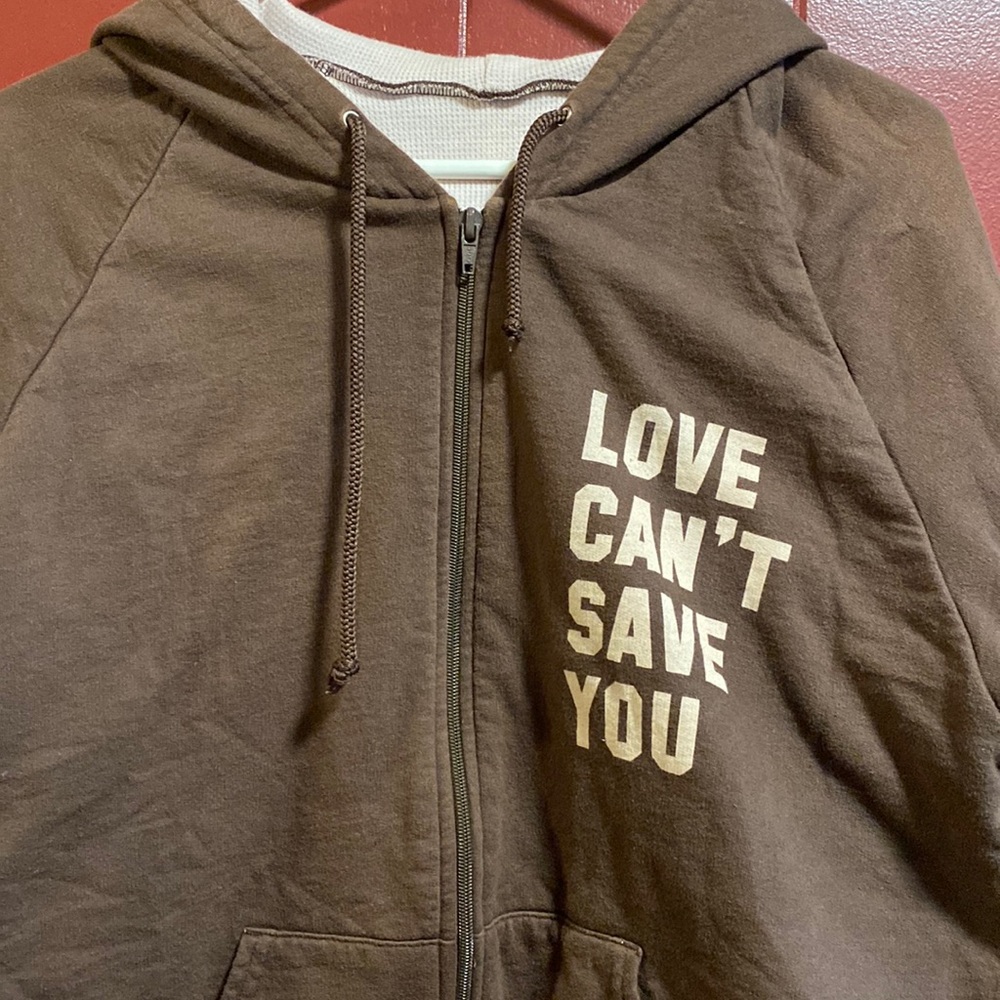 Clandestine Industries Love Can’t Save You Hoodie size large